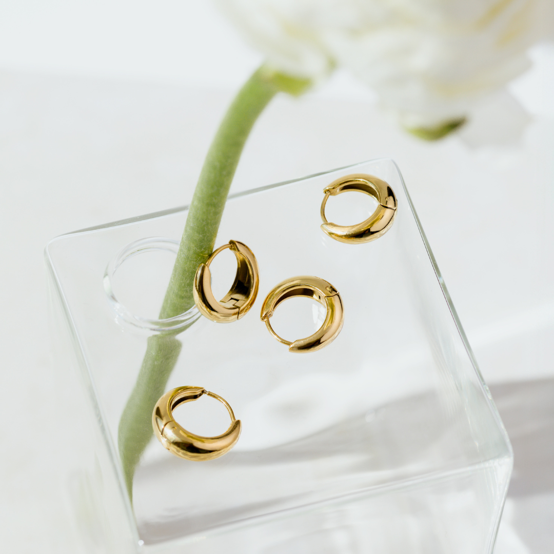 Gilded Curve Hoops Oro Rosa