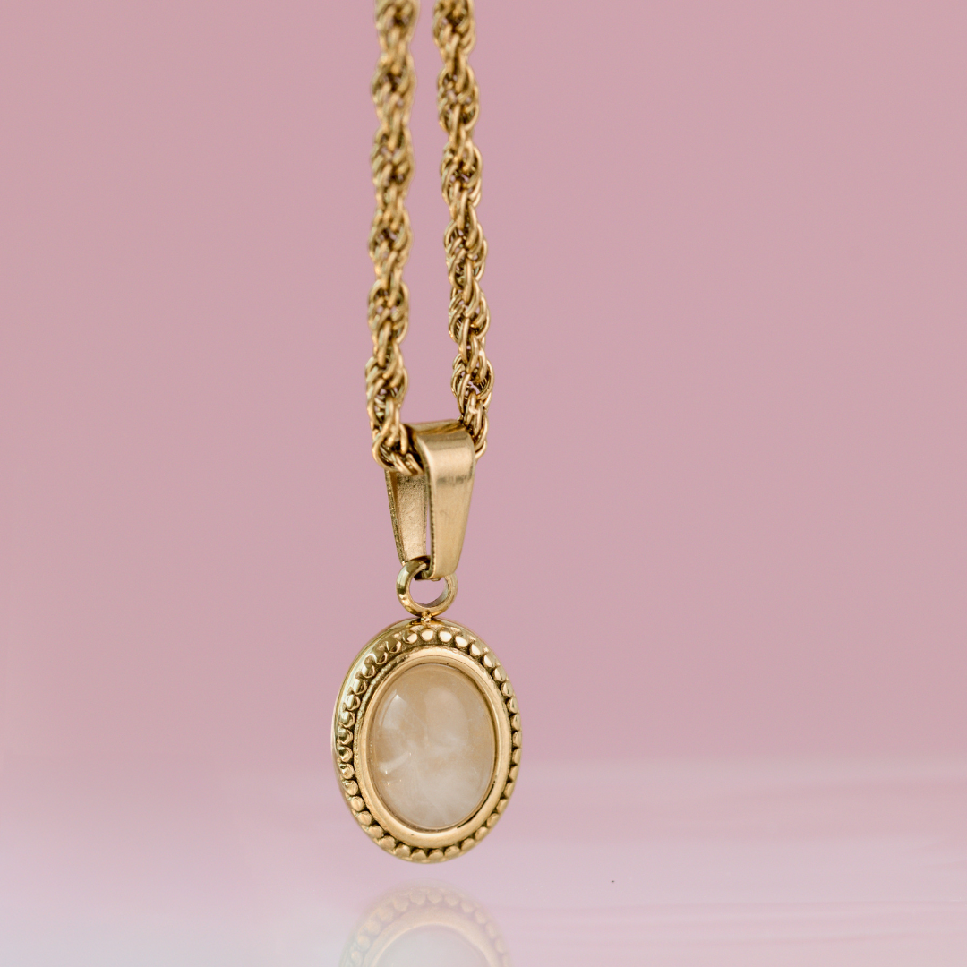 Blush Quartz Collana Argento