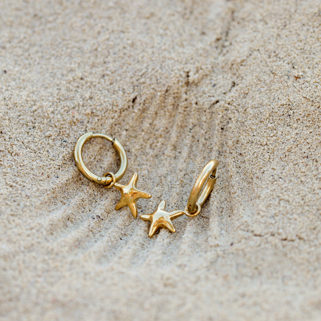 Sea Star Hoop Set Small Oro