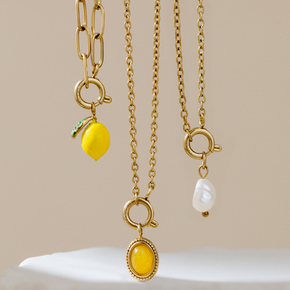 Lemony Oval Links Collana Set Oro