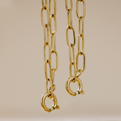 Oval Links Charm Collana Oro
