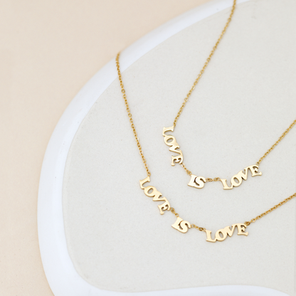 Love is Love Collana Oro Rosa