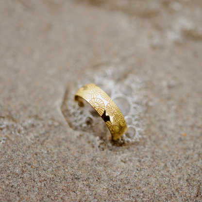 Ammonite Shell Anello Oro Rosa
