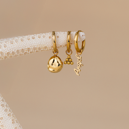 Tiny Beads Hoop Set Small Argento