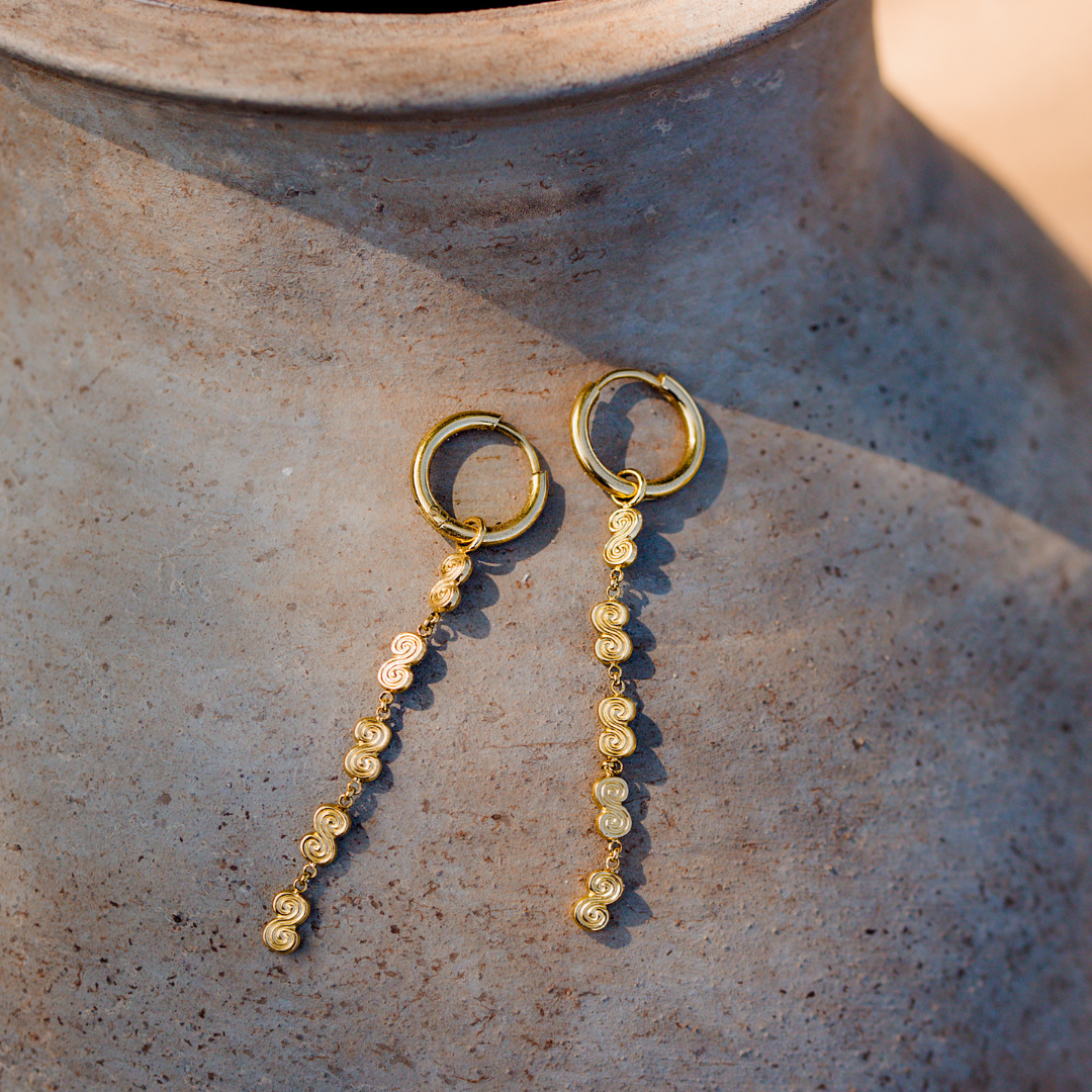 Serpent's Whisper Hoop Set Small Oro