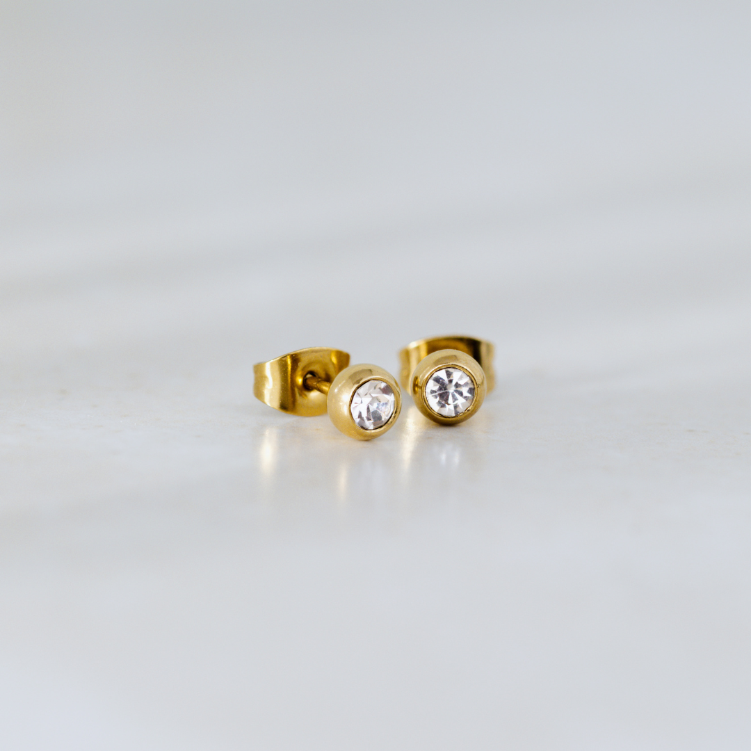 Bezel Bling Studs Roségold