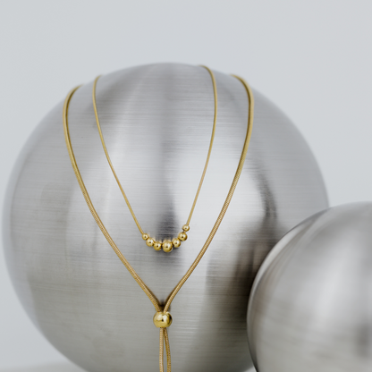 Curvy Beads Choker Gold