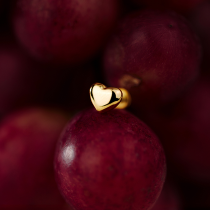 Lovely Heart Piercing a Bottone Argento