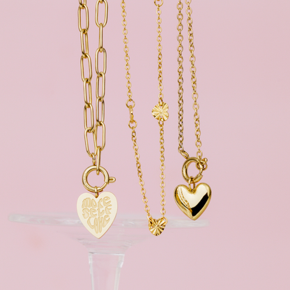 More Self-Love Oval Links Collana Set Argento