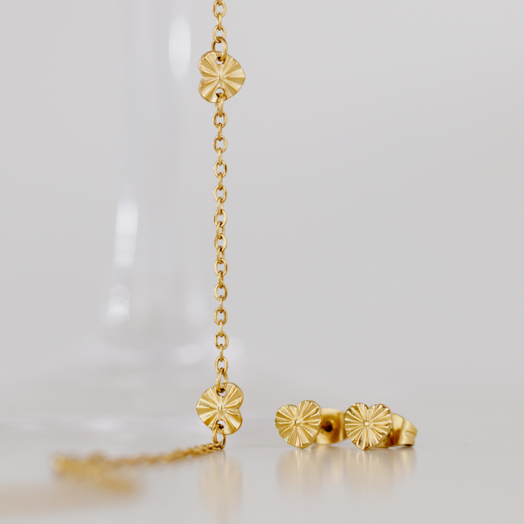 Glass Heart Orecchini Oro