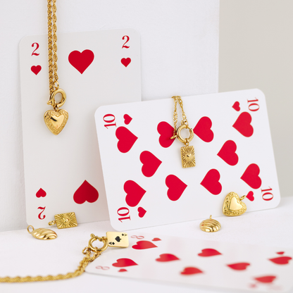 Vintage Heart Rope Chain Necklace Set Roségold