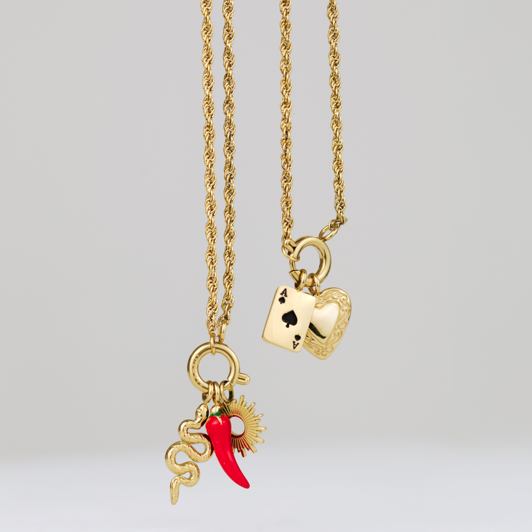 Rope Chain Charm Necklace Set