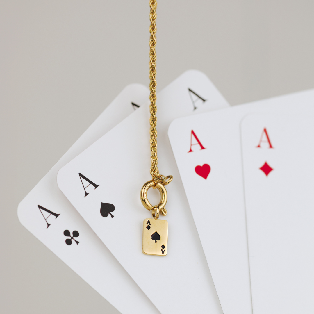 Aced Rope Chain Necklace Set Gold