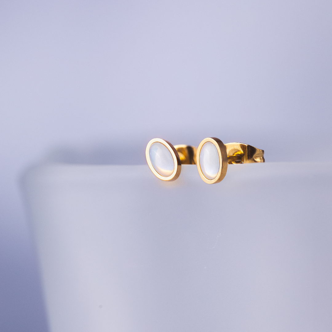 Oval Studs Argento