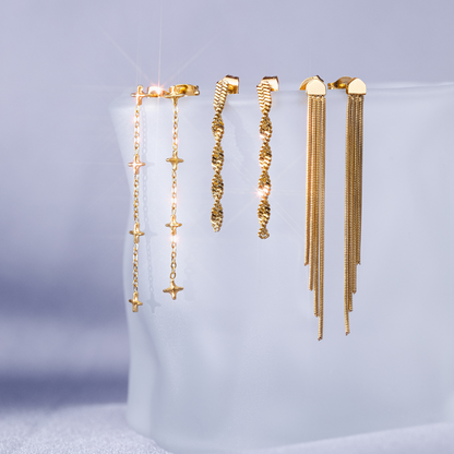 DNA Strand Studs Oro