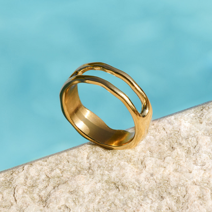 Flowing Gap Ring Argento