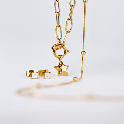 Nova Oval Links Collana Set Oro Rosa