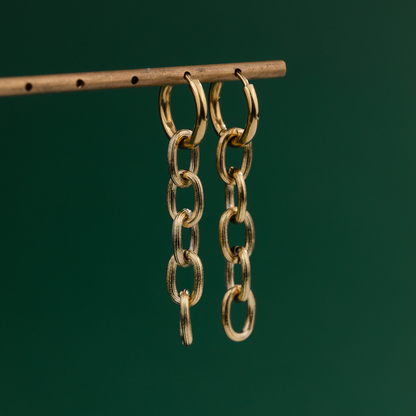 Long Link Hoop Set Small Oro