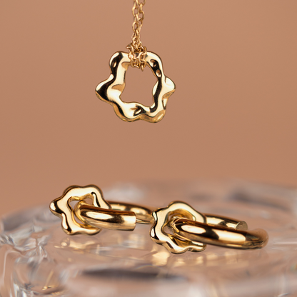 Chunky Melting Donut Hoop Set Medium Oro