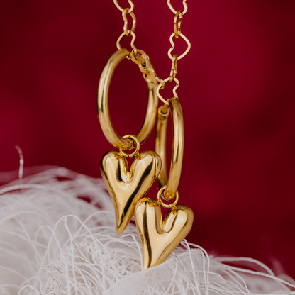 Flowy Heart Hoop Set Medium Oro