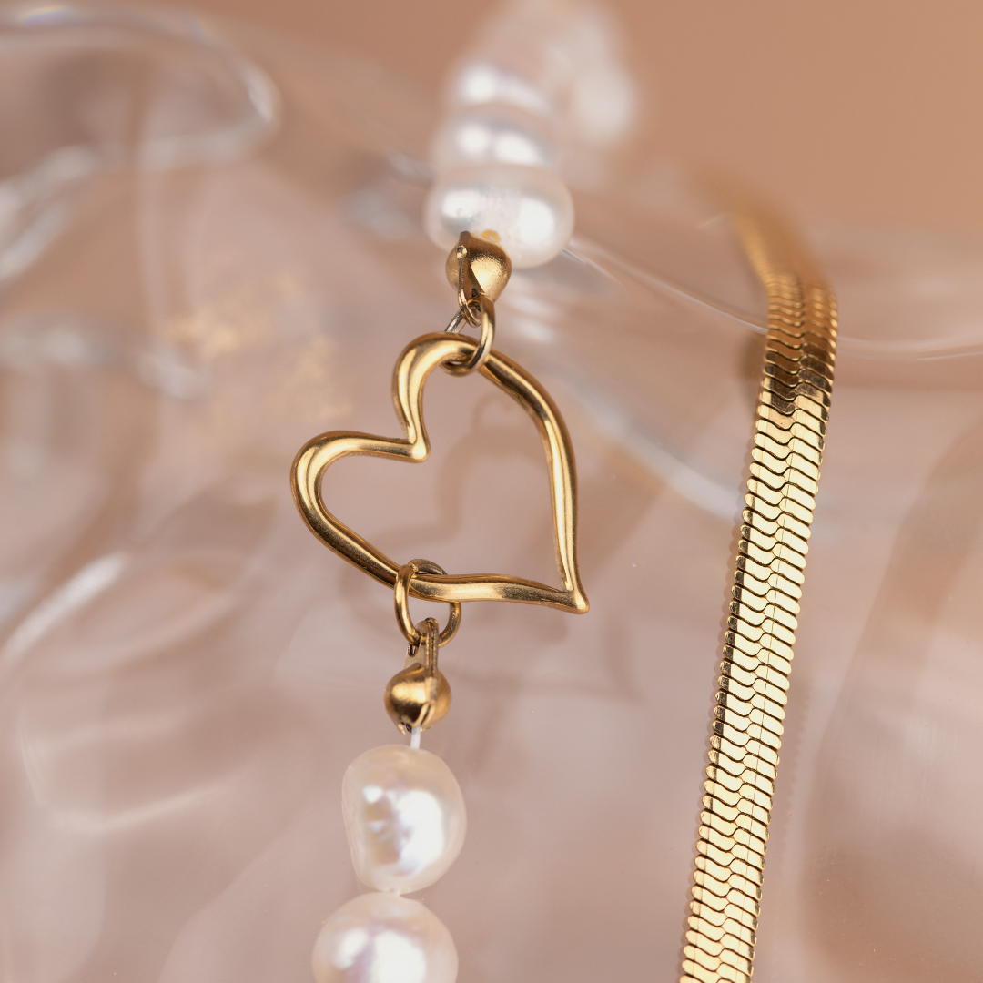 Melting Heart Pearl Bracciale Oro Rosa