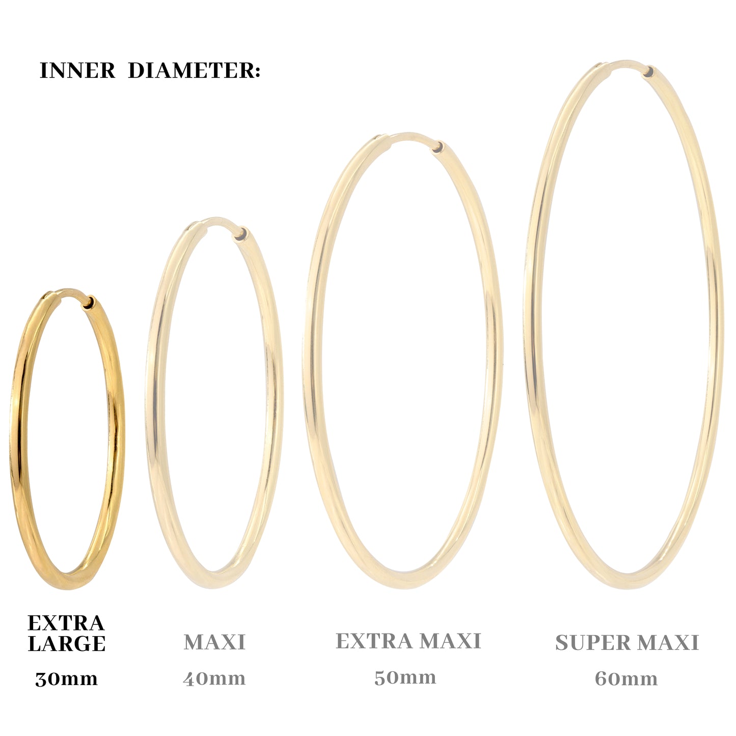 Extra Large Hoops Argento