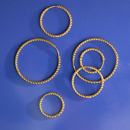 Twisted Hoops Extra Large Oro