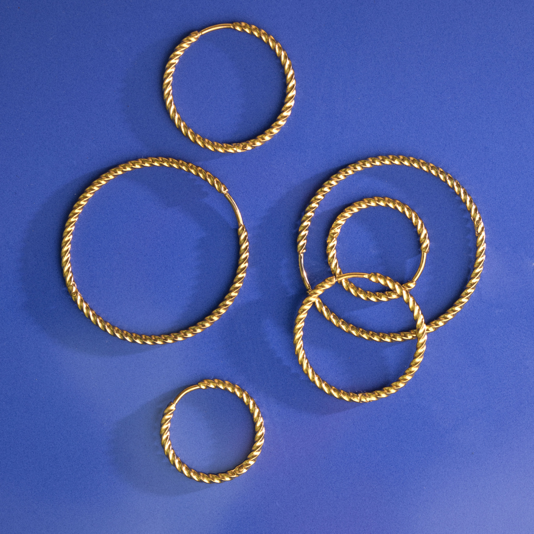 Twisted Hoops Large Oro
