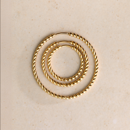 Twisted Hoops Large Oro Rosa