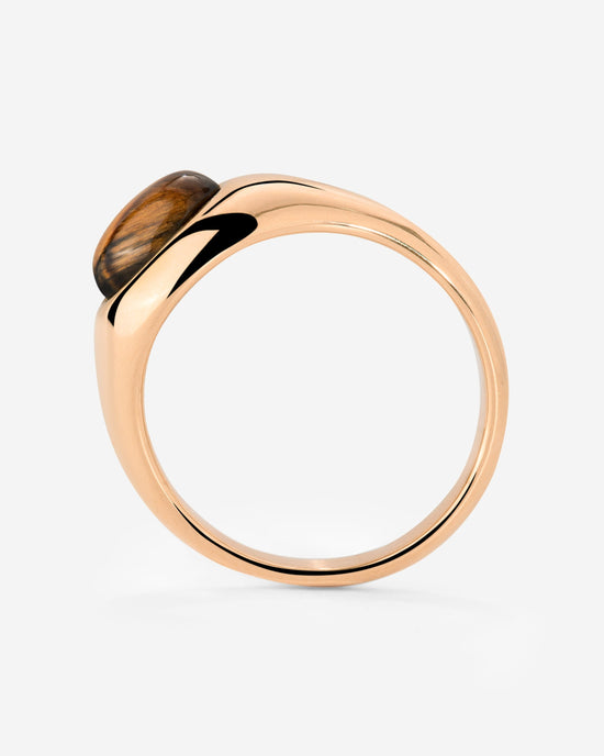 Tiger's Eye Anello Oro Rosa