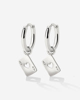 Heart Ace Hoop Set Small Argento