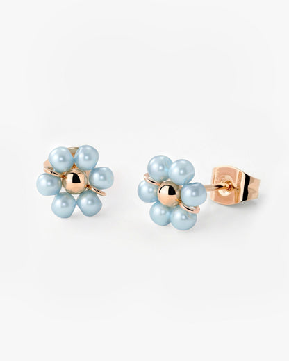 Forever Blue Daisy Orecchini Oro Rosa