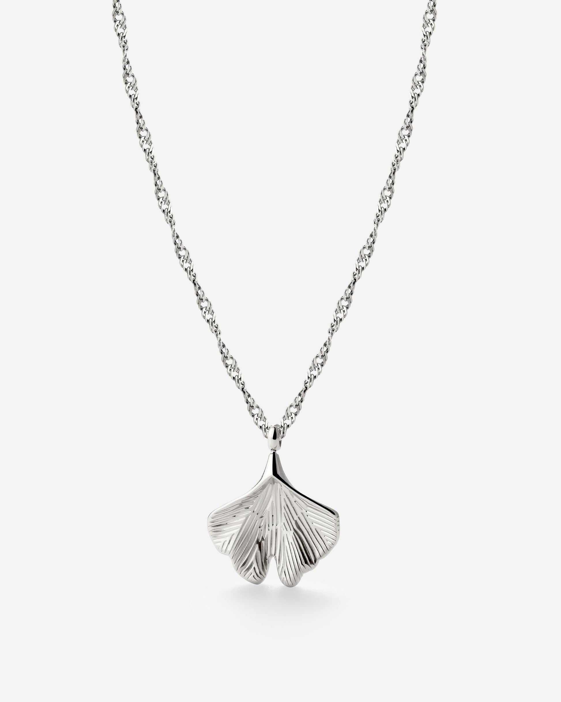 Ginkgo Leaf Collana Argento