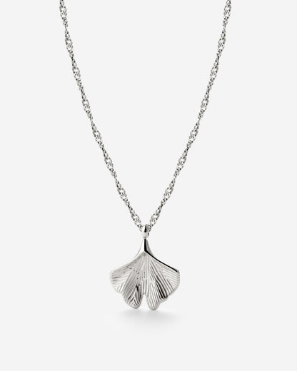 Ginkgo Leaf Collana Argento