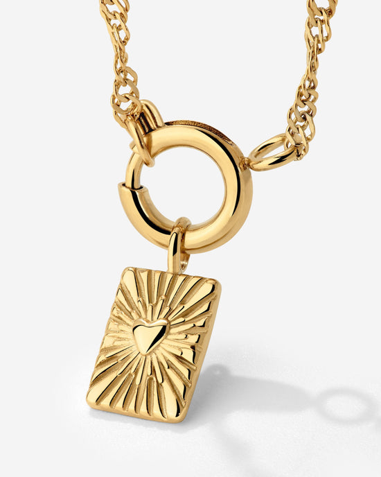 Glowing Heart Singapore Chain Collana Set Oro