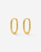 Oval Twisted Hoops Baby Oro
