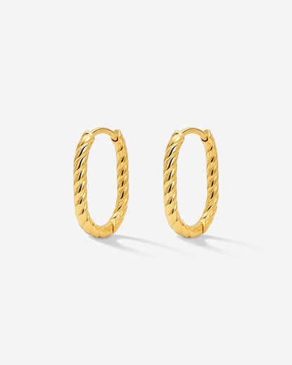 Oval Twisted Hoops Baby Oro