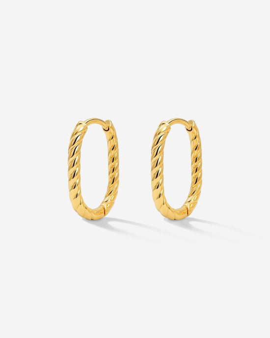 Oval Twisted Hoops Baby Oro