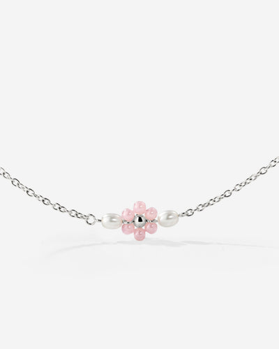 Pretty Pink Daisy Collana Argento