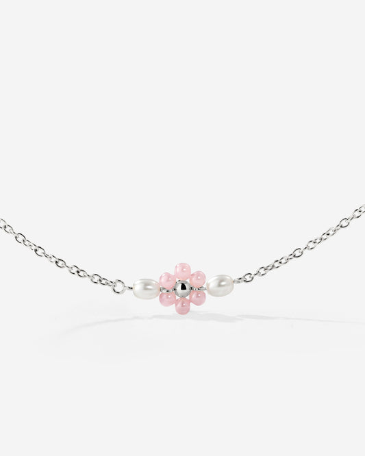 Pretty Pink Daisy Collana Argento