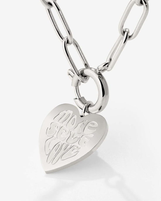 More Self-Love Oval Links Collana Set Argento