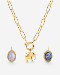 Oval Links Charm Collana Set