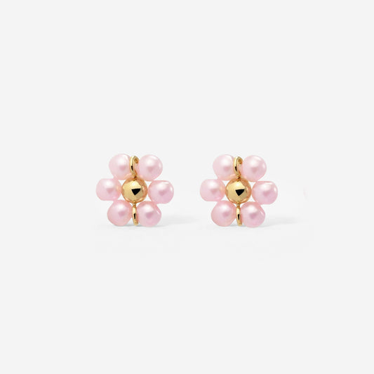 Pretty Pink Daisy Orecchini Oro