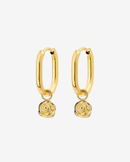 Rose Oval Hoop Set Baby Oro