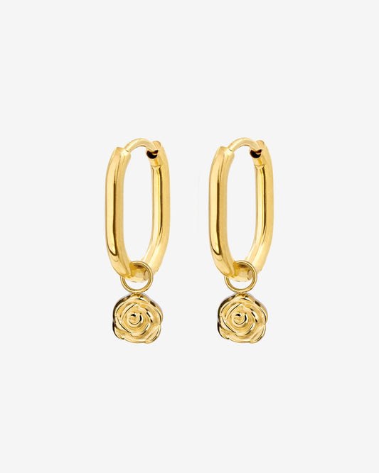Rose Oval Hoop Set Baby Oro