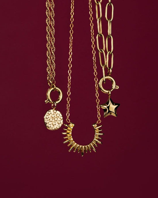 Starry Skies Rope Chain Collana Set Argento