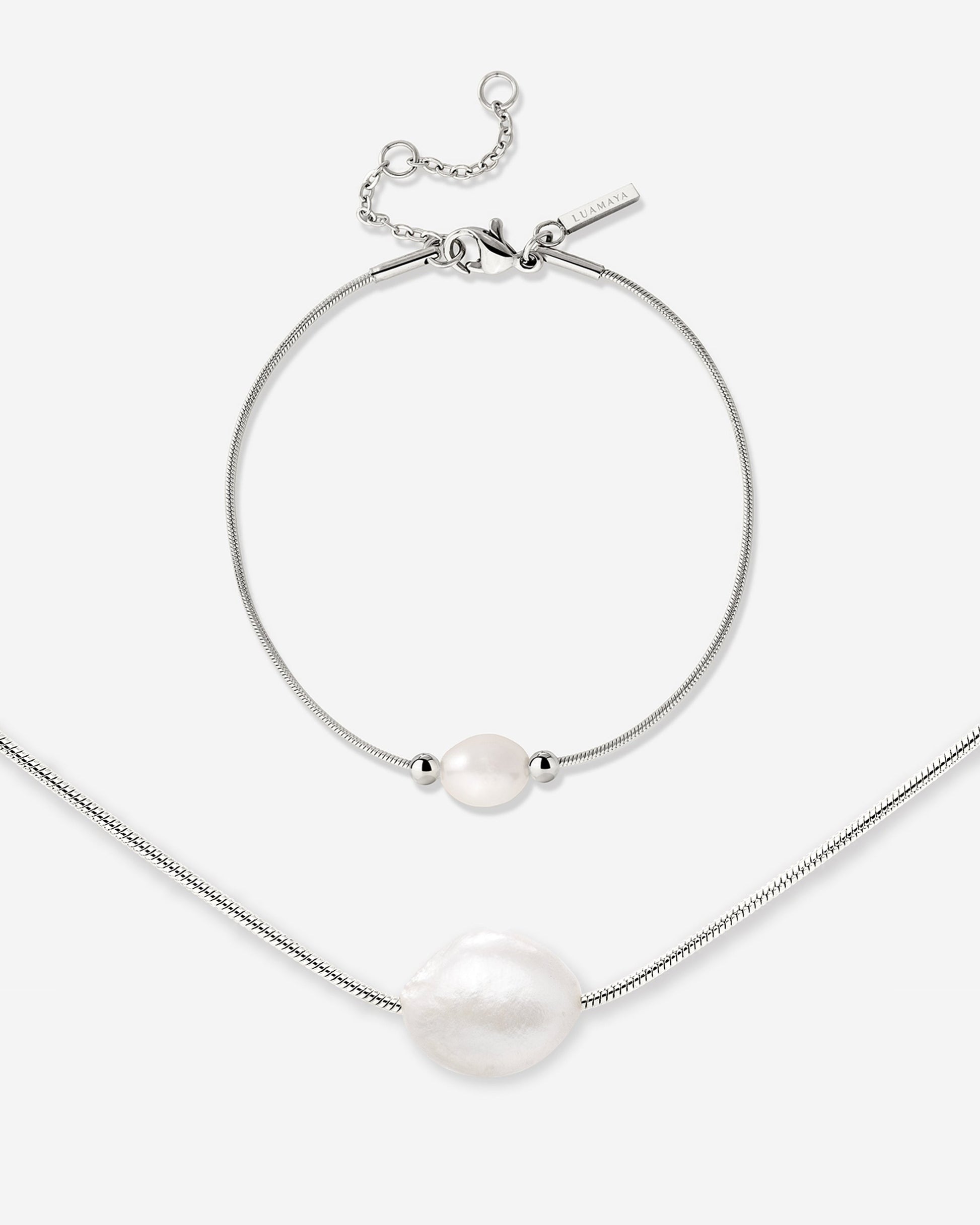 Minimalist Pearl Bundle Argento