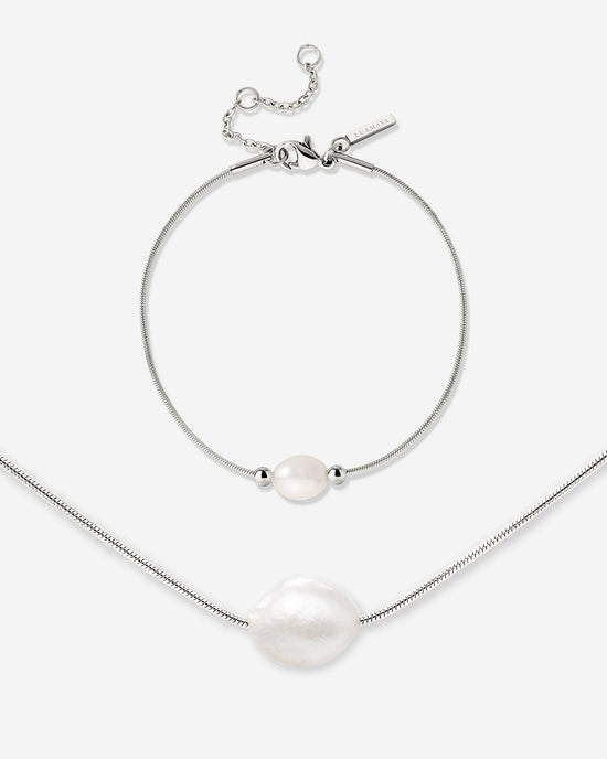Minimalist Pearl Bundle Argento