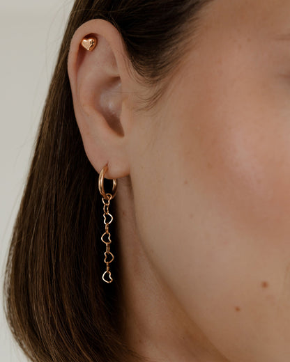 Lovely Heart Piercing a Bottone Oro Rosa