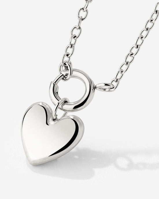 Lovely Heart Classic Chain Collana Set Argento